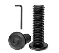 GUEEYUAW 30 Pièces M4 x 16 mm Noir Vis Hexagonales à Tête Plate 304 Acier Inoxydable A2 V2A Avec Clé Hexagonale Peut être Utilisé à l'extérieur