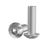 GUEEYUAW 40 Pièces M3 x 30 mm Vis à Tête Bombée, Vis à Tête à Six Pans Creux, 304 Acier Inoxydable A2 V2A