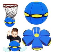 Guegalls Boule rebondissante pour enfants, métaball, soucoupe volante magique, balle rebondissante, interaction parent-enfant avec lumières, disque magique (bleu, sans lumières)