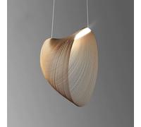 GUEIFD Suspensions Modernes en Bois, Lampe LED à Intensité Variable, Lustre Nid D'oiseau, éclairage De Plafond Wabi Sabi pour Salon/Salle à Manger, Chambre, Cuisine(D: 60cm/24inch, Natural)