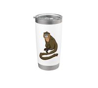 Guenon à moustaches Kawaii Gobelet isotherme en acier inoxydable double paroi