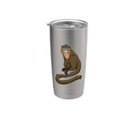 Guenon à moustaches Kawaii Gobelet isotherme en acier inoxydable double paroi