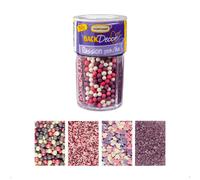 Günthart BackDecor | Crumble Passion Mix | Crumble en sucre | Crumble pour décorer les gâteaux | Crumble multicolore | Perles en sucre | Décor en sucre 1 set (150 gr)