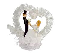 Günthart Embout de Mariage en Pierre synthétique, Couronne, décoré avec Tulle et Fleurs en Forme de cœur décorative Vision Carton (Base pour Ouvrir, Contenu 2 bébés), 1er Pack (1 x 440 g)