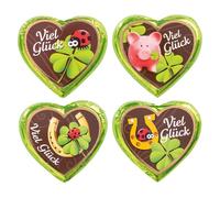 Günthart Lot de 40 cœurs à chocolats avec inscription en allemand "Viel Glück" (1 x 960 g)