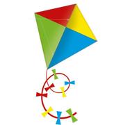 Günther Flugspiele 1164 - Einleiner-Drachen Quadro, ca. 70 x 70 cm, Cerf-Volant pour Enfants en Polyester Robuste, poignée et Corde incluses, Jouet d'extérieur pour Enfants à partir de 6 Ans