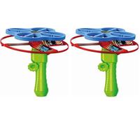GÜNTHER FLUGSPIELE 1647 - Jeu d'hélice Twin Twist, env. Ø 18 cm, Rotor avec poignée de démarrage Rapide et Lanceur à Tirette, prêt à l'emploi, Jouet pour Enfants à partir de 4 Ans (Lot de 2)