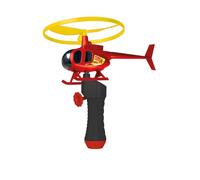 Günther Flugspiele 1678 - Hélicoptère Fire Copter, env. Ø 12,5 cm, hélicoptère de pompiers avec poignée de démarrage rapide et lanceur à tirette, jouet pour enfants à partir de 4 ans