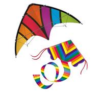 Günther Flugspiele 30121 - Cerf-Volant Sportif Top Loop & cerf-Volant monoplace Rainbow, 2 pièces, Jouets d'extérieur pour Enfants, Adolescents et Adultes