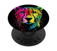 Guépard Cheetah Félin J'aime Les Chats Doux Guépard PopSockets PopGrip Adhésif