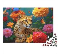 Guépard dans Le Jardin Casse-tête 1000 Pièces avec Découpe Précise, Jeu De Puzzle Classique activité Zen pour Une Décoration Murale, Idée Cadeau Anniversaire 70x50cm/1000pcs