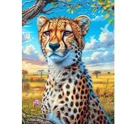 Guépard dans Le Jardin Fleuri 1000 Pièces Puzzle Adulte en Carton sans Déformation Mythes fantastiques Cuento De Hadas Très Difficile Anti-Stress Jeu De Société Idée Cadeau Anniversaire Rapport