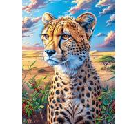 Guépard de la Jungle 1000 Pieces Casse-tête Expert Confirmé en Carton Épais Rigide Peinture à l'huile Fantastique d'animaux Sauvages Très Difficile Niveau Expert Motif Complexe Cadeau Anniversaire P