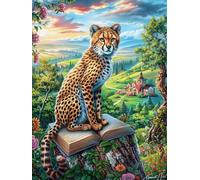 Guépard de la Jungle 500 Pieces Casse-tête Adulte en Carton Haute Qualité Contes de fées Animaux Sauvages fantastiques Très Difficile Haute Difficulté Anti-Stress Décoration Murale Cadeau Fête des P
