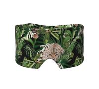 Guépard et léopards Feuilles de palmier Tropical Noir,Masque pour les yeux bloquant la lumière Cache-yeux et cache-oreilles pour le sommeil