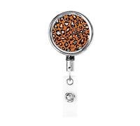 Guépard imprimé léopard Orange porte-Badge rétractable bobine Clip porte-carte d'identité pour infirmière étudiant employé de bureau