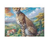 Guepard Prairie Gros Plan 500 Pièces Puzzle Créatif en Carton Rigide sans Déformation Animal Animal de Compagnie Poupée Difficulté Moyenne Activité Manuelle Loisir Créatif Cadeau Créatif Anniversaire
