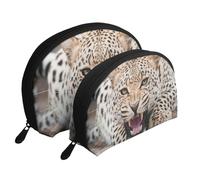 guépard, Trousse de Maquillage Coquille Femme Petit Porte-Monnaie Trousse de Toilette Trousse à cosmétiques 2 pièces