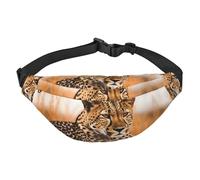 Guépard Waiting for an Opportunity Sac banane pour homme et femme Sac banane tendance partout Sac à bandoulière Portefeuille Sac banane avec sangle réglable Sac de poitrine étanche pour voyage,
