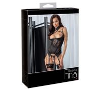 Guepiere noire seins nus avec string ouvert 90B taille S
