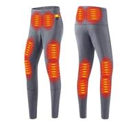 Gueploer Pantalons Chauffants électriques, Leggings Thermiques pour Femmes avec 3 Niveaux de Chauffage, Long Johns Chauffants à 12 Zones pour la Chasse,Gris,XL