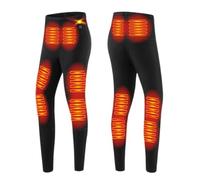 Gueploer Pantalons Chauffants électriques, Leggings Thermiques pour Femmes avec 3 Niveaux de Chauffage, Long Johns Chauffants à 12 Zones pour la Chasse,Noir,M