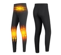 Gueploer Pantalons Chauffants Électriques pour Femmes, sous-Vêtements Thermiques À 3 Zones De Chauffage, Leggings Longs Chauds pour La Chasse en Extérieur,Noir,M