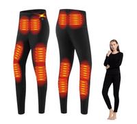 Gueploer Pantalons Chauffants pour Femmes, Leggings Thermiques Électriques À 12 Zones De Chauffage pour La Chasse, Le Ski Et Le Travail.,Noir,XL