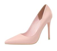 Gueploer Talons Hauts pour Femmes, Escarpins Unis avec Talons Fins De 10,5 Cm, Chaussures De Soirée À Bout Fermé pour La Vie Quotidienne,Rose,36 EU