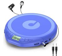 Gueray Lecteur CD Portable avec Casque Écran LCD Protection Anti-Saut Lecture HiFi Classique Fonction Mémoire Prog Lecteur CD Personnel pour Voiture Maison (Bleu)