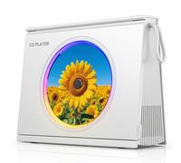 Gueray Lecteur CD Portable avec Lumière, Bluetooth 5.3 Enceinte HiFi Batterie 4000mAh Rechargeable Design Bibliothèque Indicateur de Niveau de Batterie Cadeau Original Homme Femme pour Décoration