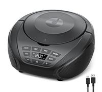 Gueray Lecteur CD Portable Boombox Lecteurs CD Audio domestiques avec Haut-parleurs Radio FM Entrée AUX Prise Casque Mode liste de Lecture Lecture Prog pour l'extérieur et l'intérieur Livres Audio