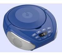 Gueray Lecteur CD Portable Boombox Radio CD Compact avec Haut-Parleurs Stéréo Radio FM Entrée AUX 3,5 mm Jack Casque et Écran LCD pour Intérieur Extérieur Voyage & Livres Audio (Bleu + Argent)