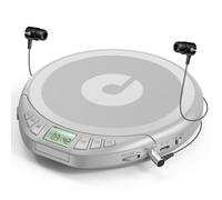 Gueray Lecteur CD portable Dsicman : avec écouteurs pour voiture avec anti-saut et anti-chocs avec écran LCD, prise en charge de la fonction de répétition de mémoire PROG (argent)