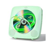 Gueray Lecteur CD Portable Enfant : Lecteurs CD Bluetooth pour la Maison avec Haut-parleurs Batterie 1800 mAh Télécommande Couvercle Anti-poussière Amovible Lecteur CD Mural avec Radio USB AUX Vert