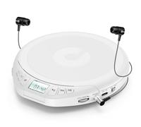 Gueray Lecteur CD Portable Lecteur CD Enfant HiFi Lecteurs CD pour Voiture avec écouteurs Ecran LCD Support Prog ASP Fonction mémoire Fonction de répétition Sound Effet Blanc