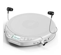 Gueray Lecteur CD Portable Lecteur CD Enfant HiFi Lecteurs CD pour Voiture avec écouteurs Ecran LCD Support Prog ASP Fonction mémoire Fonction de répétition Sound Effet Argent