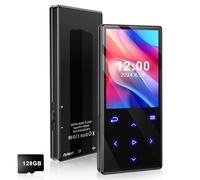 Gueray Lecteur MP3 128G avec Bluetooth 5.0 Portable Lecteur de Musique Numérique avec Son HiFi Haut-Parleur Intégré Support Radio FM Enregistreur Vocal Ebook Carte TF