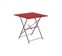 - Guéridon carré en acier 70 cm Cuba rouge