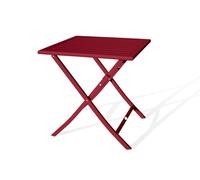City Garden Guéridon de jardin pliant MARIUS – 70 x 70 cm – aluminium – Carmin
