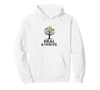 Guérir et prospérer : Arbre de Vie inspirant Bien-être Sweat à Capuche, Unisexe pour Adultes, Blanc, L
