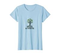 Guérir et prospérer : Arbre de Vie inspirant Bien-être T-Shirt, Femme, Bleu Céleste, XL