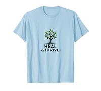 Guérir et prospérer : Arbre de Vie inspirant Bien-être T-Shirt, Homme, Bleu Céleste, S