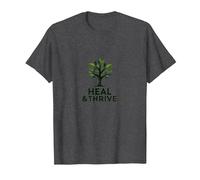 Guérir et prospérer : Arbre de Vie inspirant Bien-être T-Shirt, Homme, Chiné Foncé, XL