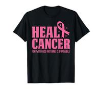 Guérir Le Cancer pour avec Dieu, Rien n'est Impossible Cancer du Sein T-Shirt