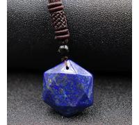 Guérison Naturelle Pierre Collier Pendentifs Chakra à Facettes Hexagonale Oeil De Tigre Opale Quartz Bijoux, Lapis Lazuli Brown