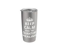 Guérison quantique / « Keep Calm and Try Quantum Healing » Gobelet isotherme en acier inoxydable double paroi