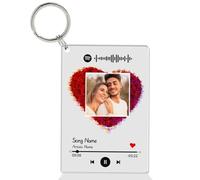 Guerity Porte-clés Musical Personnalisé Avec Cadre Photo et Plaque Spotify | Cadeaux Pour la Saint-Valentin et Anniversaire de Mariage
