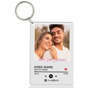 Guerity Porte-clés musical personnalisé avec cadre photo, porte-clés Spotify personnalisé | Plaque Spotif personnalisée, cadeaux pour la Saint-Valentin et anniversaire de mariage, Porte-clés D