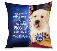 Guerity Taies d'oreiller commémoratives personnalisées pour animaux de compagnie 45,7 x 45,7 cm | Cadeaux pour les amoureux des chiens, housse de coussin décorative pour maison, canapé, salon (animal
